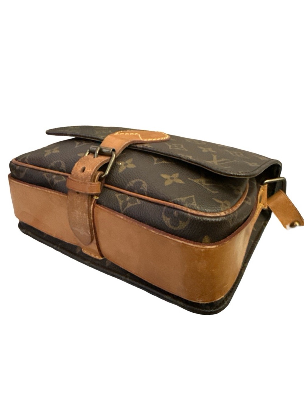 Louis Vuitton Monogram Cartouchiere Crossbody Vintage Brown Leather Shoulder Bag - Picture 13 of 16